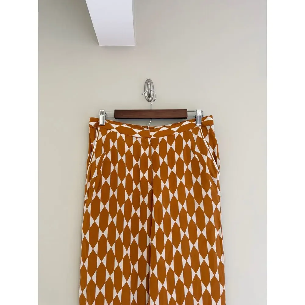TORY BURCH Devi Pant in Gold Diamond Tile Size Women's 4